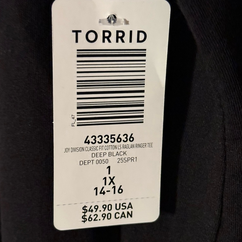 Torrid Joy Division Unknown Pleasures Long Sleeve Tee - Picture 2 of 5